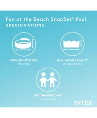 Intex Beach Days Snapset Instant Kids Childrens Swimming Pool