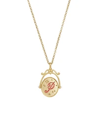 Fable England P Initial Peony Gold Spinner Chain Necklace