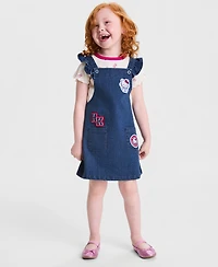 Hello Kitty Toddler Girls' 2T-6X T-Shirt & Denim Skirtall, 2-Piece Set