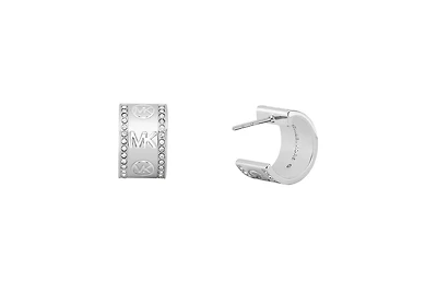 Michael Kors Pave Logo Hoop Earrings