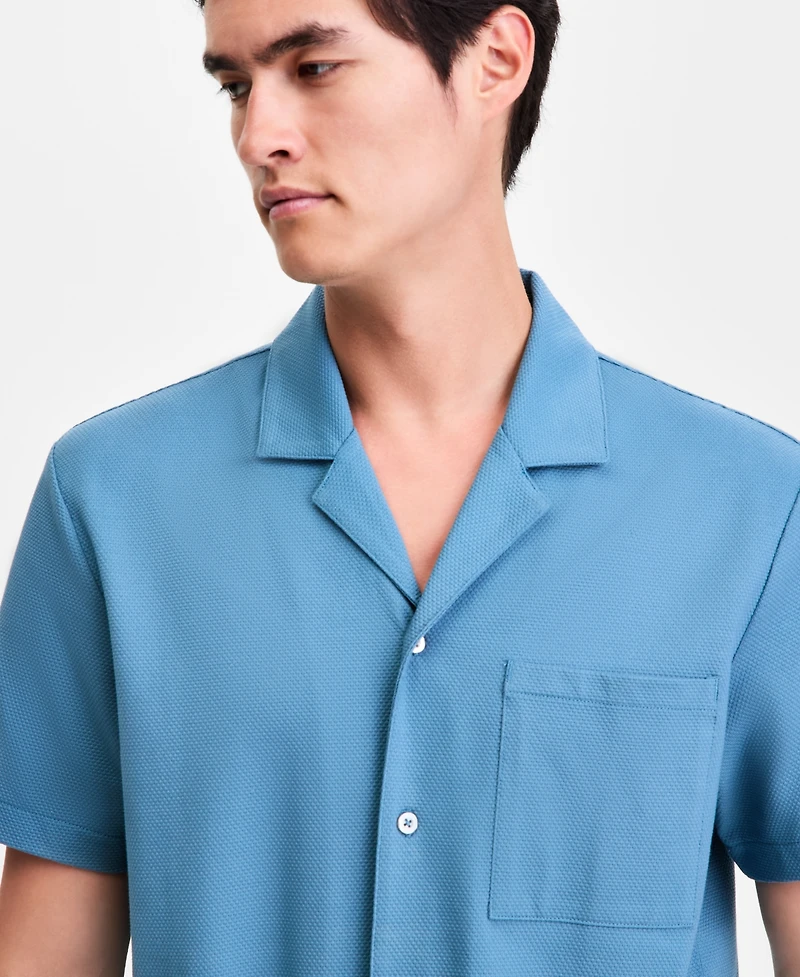 Alfani Men's Short-Sleeve Knit Camp Shirt, Macy's Exclusive