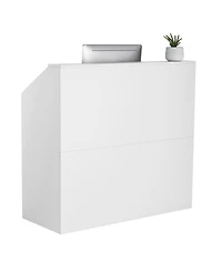 Sugift Reception Desk, 46 Inch Rectangular Front Counter Table for Office and Retail Use
