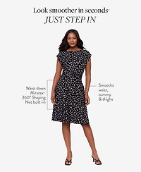 Body by Miraclesuit Women's Dot-Print Boat Neck Short-Sleeve Dress