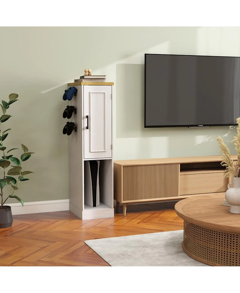 Streamdale Furniture 44.49" Slim Av Media Stand with 2 Drawers & 3 Hooks