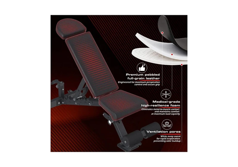 Aecojoy Adjustable Weight Bench for Home Gym, 1300Lbs Capacity