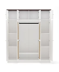 Streamdale Furniture 8-Door Rattan Wardrobe with Flexible Storage
