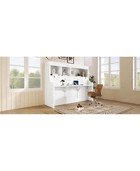 Streamdale Furniture Twin Size Murphy Bed with Desk and Storage Shelves