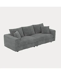 Streamdale Furniture 82.7" Plush Corduroy 3-Seat Sofa, Modern Comfy Upholstered Cloud Couch