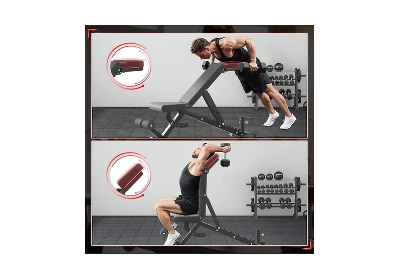 Aecojoy Adjustable Weight Bench for Home Gym, 1300Lbs Capacity