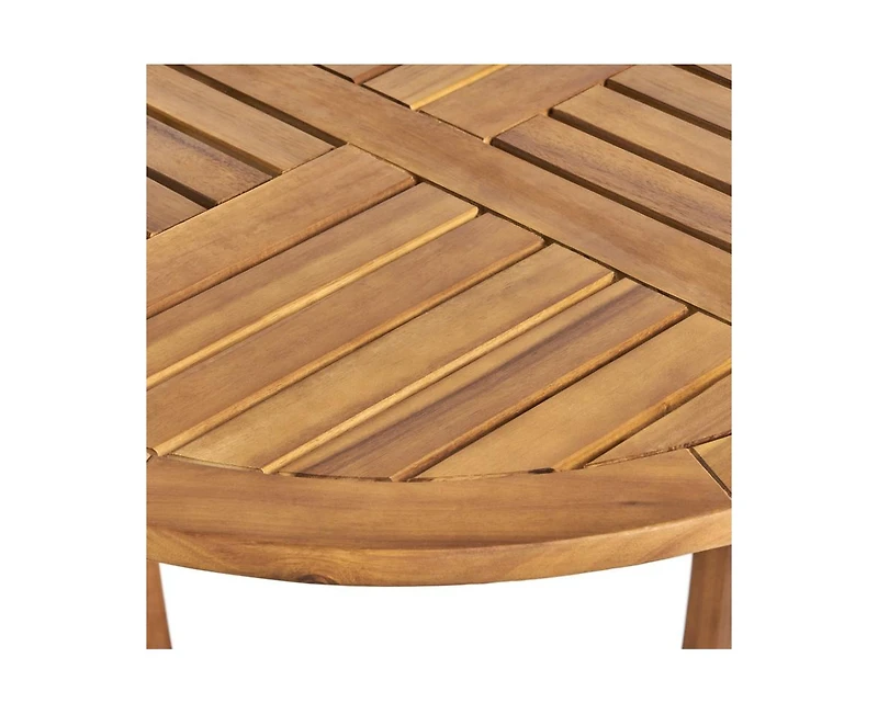 sumyeg Outdoor Round Acacia Wood Accent Table