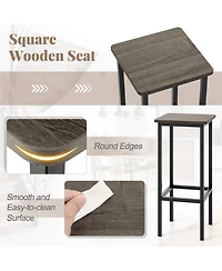 Gouun Counter Height Bar Stools Set of 4 with Wood Frame