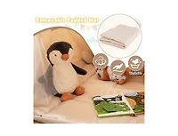 Hongge Kids Play Tent Large Playhouse with Glow in the Dark Stars and Mat-Beige