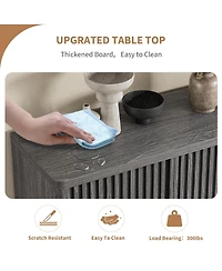 homfan 5 Tier Shoe Cabinet with Fluted Door, 13.7 x 31.6 x 41.5 in