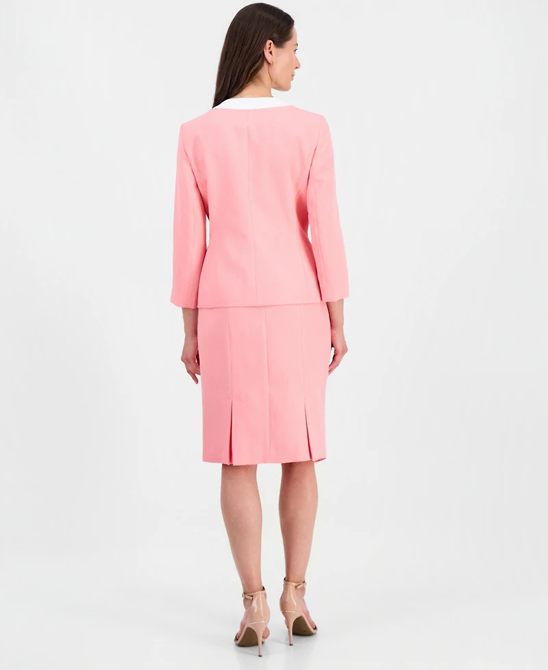 Le Suit Women's Jewel-Neck Framed Jacket & Box-Pleat Pencil Skirt