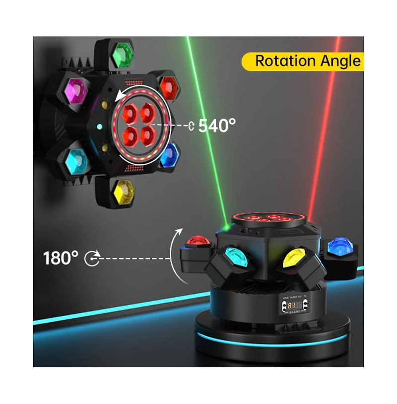 Artudatech 150W Rgbw Moving Head Light with Dmx Control Laser and Strobe.