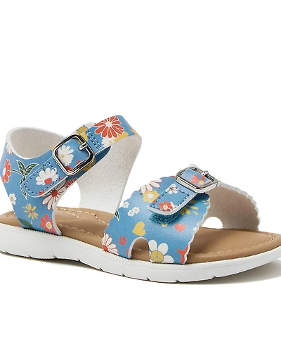 Lands' End Little Girls Easy On Scalloped Sandals