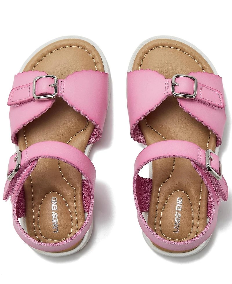 Lands' End Little Girls Easy On Scalloped Sandals