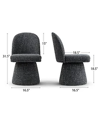 Maison Boucle Textured Upholstered Swivel Dining Side Chair, Armless 1 Piece