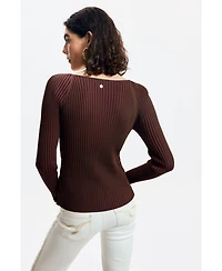 Desigual Women's Fine Knit Sweater With Buttons