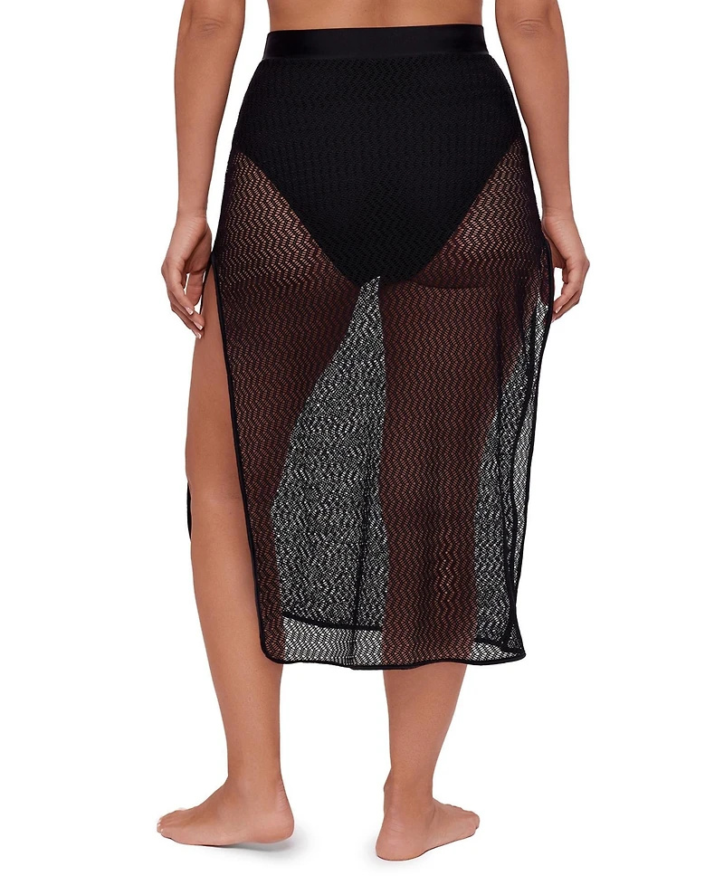 S3 Apparel Women's Side Slit Crochet Swimsuit Coverup Skirt