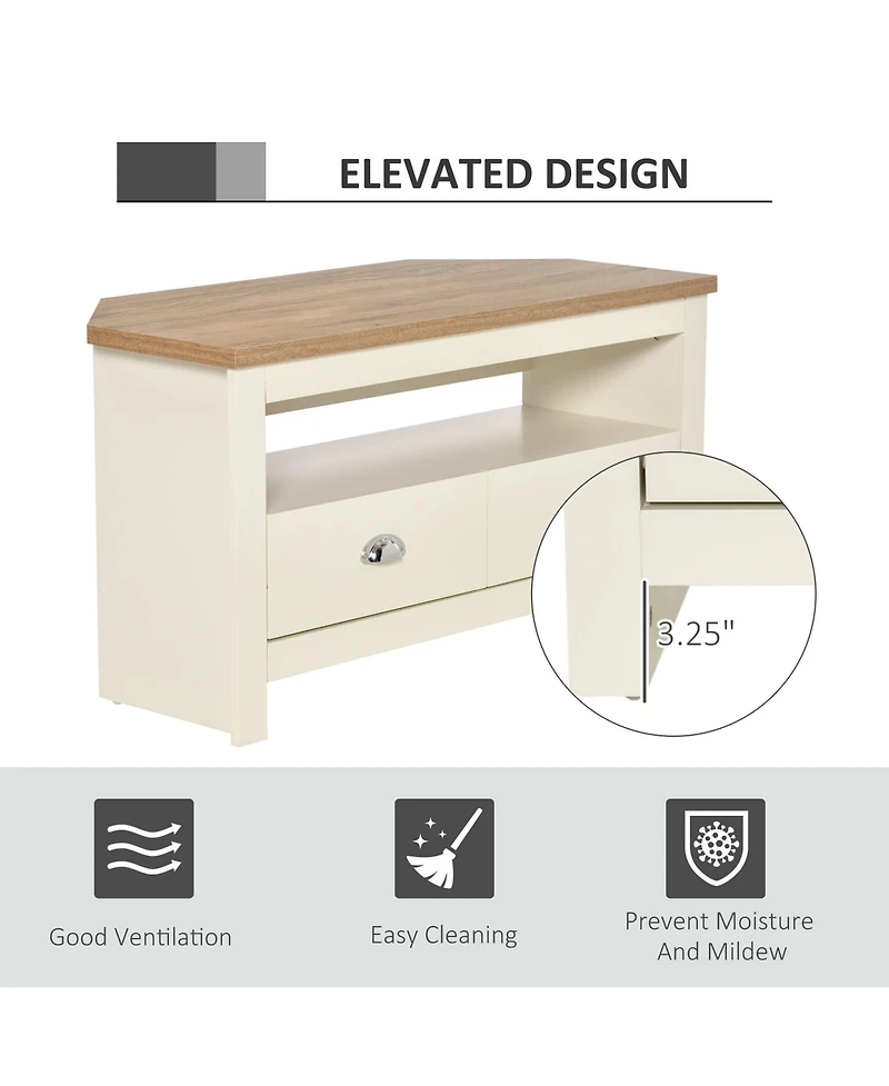 Homcom Tv Entertainment Corner Organizer Sd Storage Cabinet, Tv Up To 50"