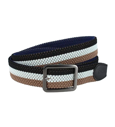 Trafalgar Men's Matias Stripe Reversible Braided Casual Golf Belt