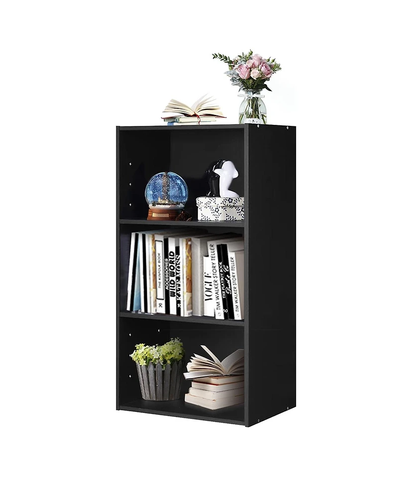 Sugift Modern Three Shelf Bookcase Storage Display Cabinet