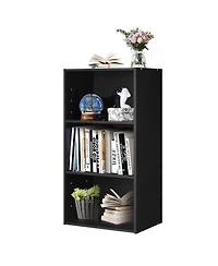 Sugift Modern Three Shelf Bookcase Storage Display Cabinet