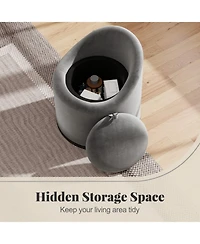 Gouun 360-Degree Swivel Barrel Chair with Hidden Storage