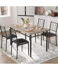 gaomon Dining Table Set for 4, Small Kitchen with Upholstered Chairs, Farmhouse Wood Chairs Room, Spaces