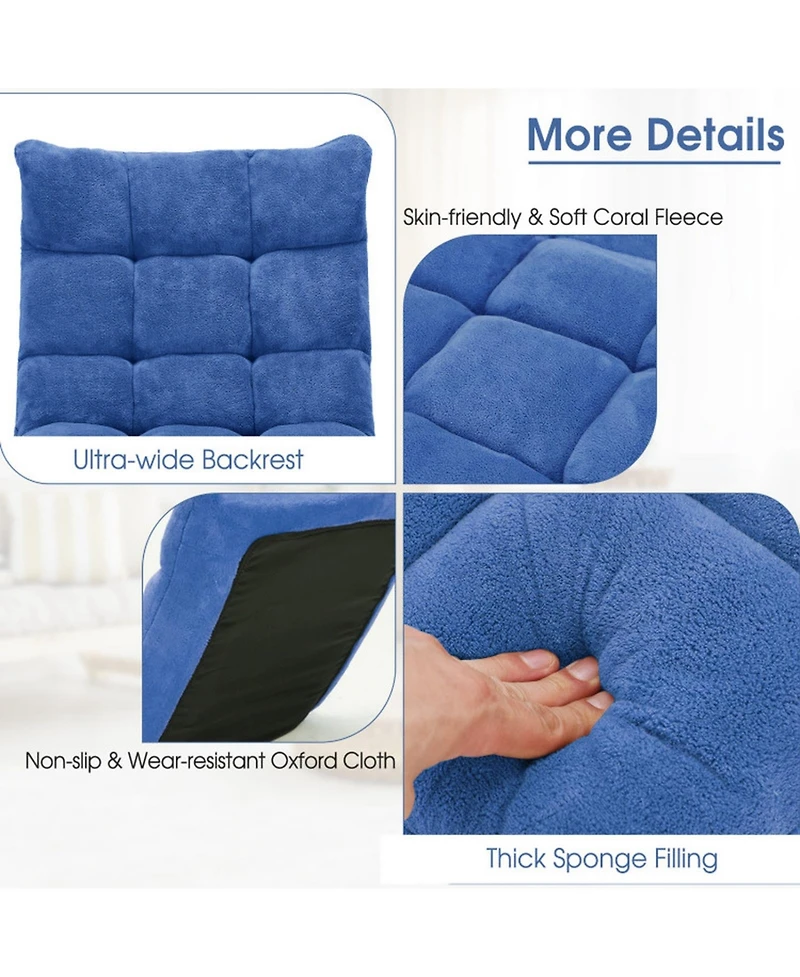 Gouun 14-Position Adjustable Cushioned Floor Chair with Steel Frame