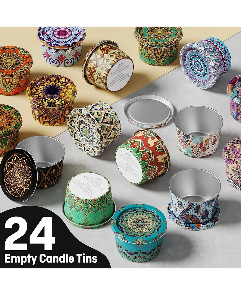 Gnuadz Empty Candle Tin Making Kit with Lids, 2.5 oz