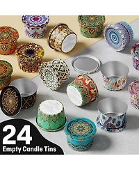 Gnuadz Empty Candle Tin Making Kit with Lids, 2.5 oz