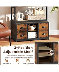 Sugift Eight Tier Bookshelf with Fabric Drawers and Metal Frame