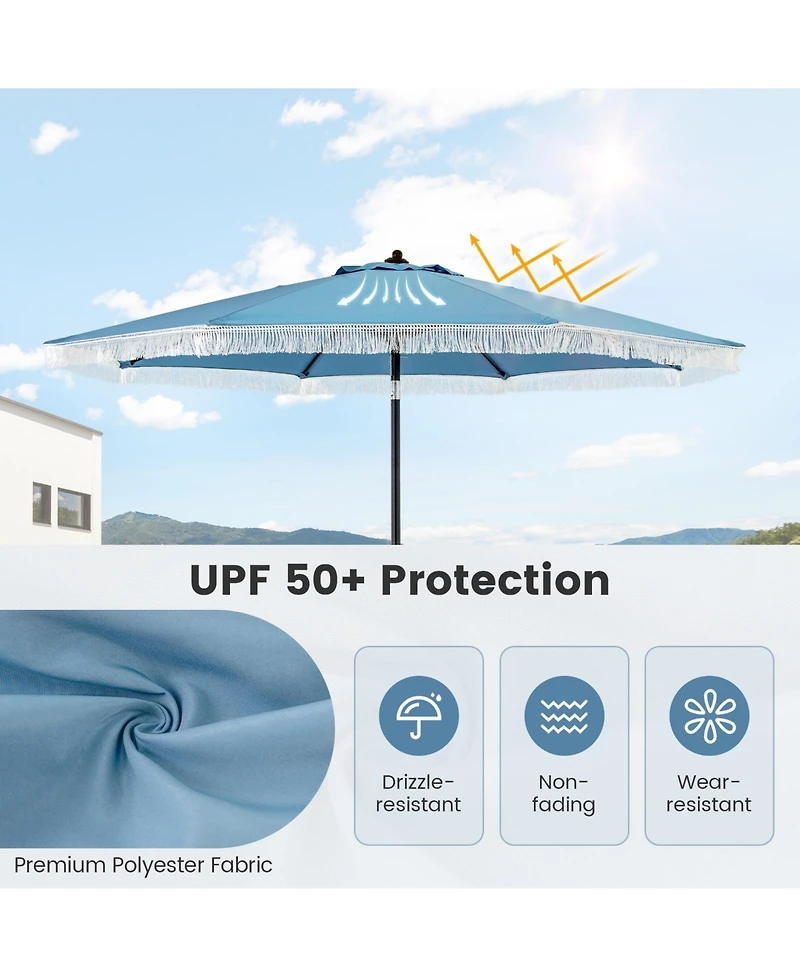 Sugift 9 ft Patio Umbrella with Sun Protective Canopy