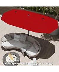Sugift 13 ft Double Sided Patio Market Umbrella with Crank Handle