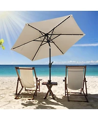 Sugift 7.5 ft Solar Powered Patio Umbrella with Led Lights and Crank