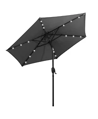 Sugift 7.5 ft Solar Powered Patio Umbrella with Led Lights and Crank