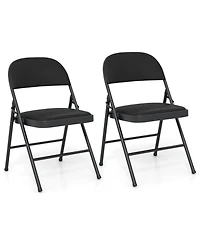 Gouun Padded Folding Chairs 2-Pack with Reinforced Metal Frame