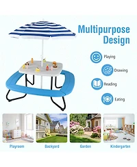 Sugift Toddler Outdoor Activity Table with Adjustable and Collapsible Umbrella.