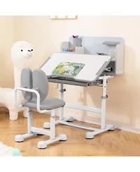 Sugift Kid's Study Desk and with Tilt Desktop and Pen Holder