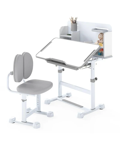 Sugift Kid's Study Desk and with Tilt Desktop and Pen Holder