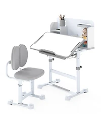 Sugift Kid's Study Desk and with Tilt Desktop and Pen Holder