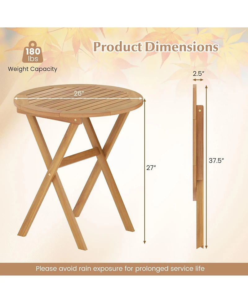 sumyeg Outdoor Side Table with Slatted Top and X-Shaped Frame
