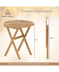 sumyeg Outdoor Side Table with Slatted Top and X-Shaped Frame