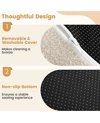 Gouun Moon-Shaped Floor Sofa Chair with Soft Teddy Fleece