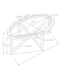 sumyeg Modern Round Tempered Glass Outdoor Coffee Table with Solid Wood Base