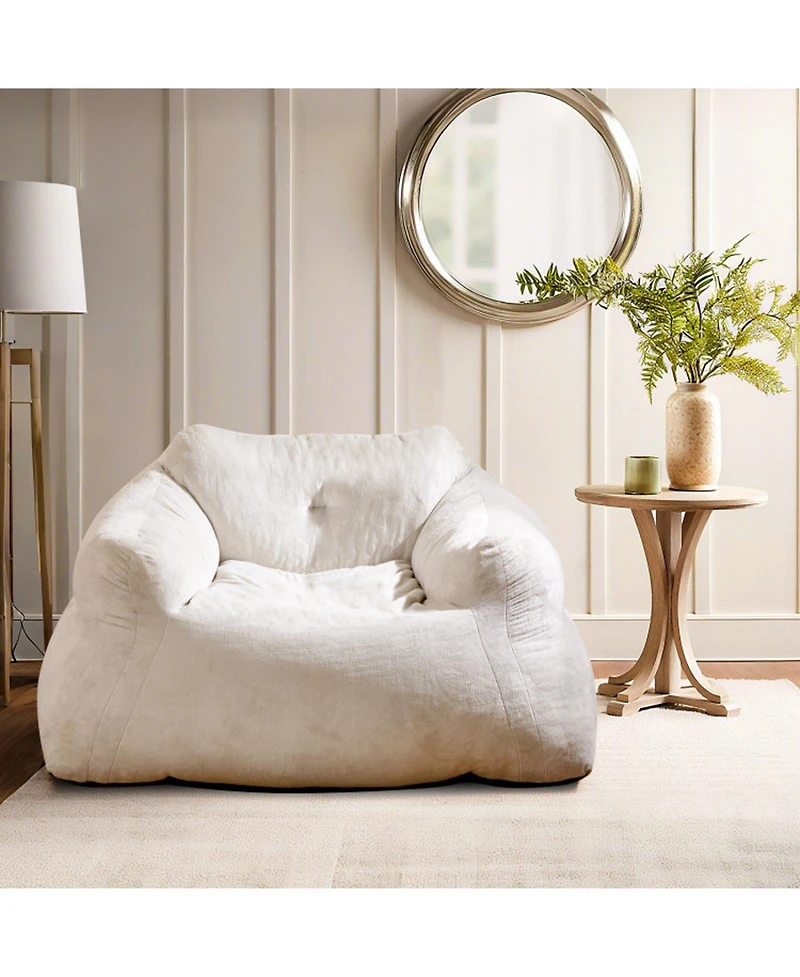 Gouun Plush Bean Bag Lazy Sofa Chair with Ultra-Soft Velvet Cover