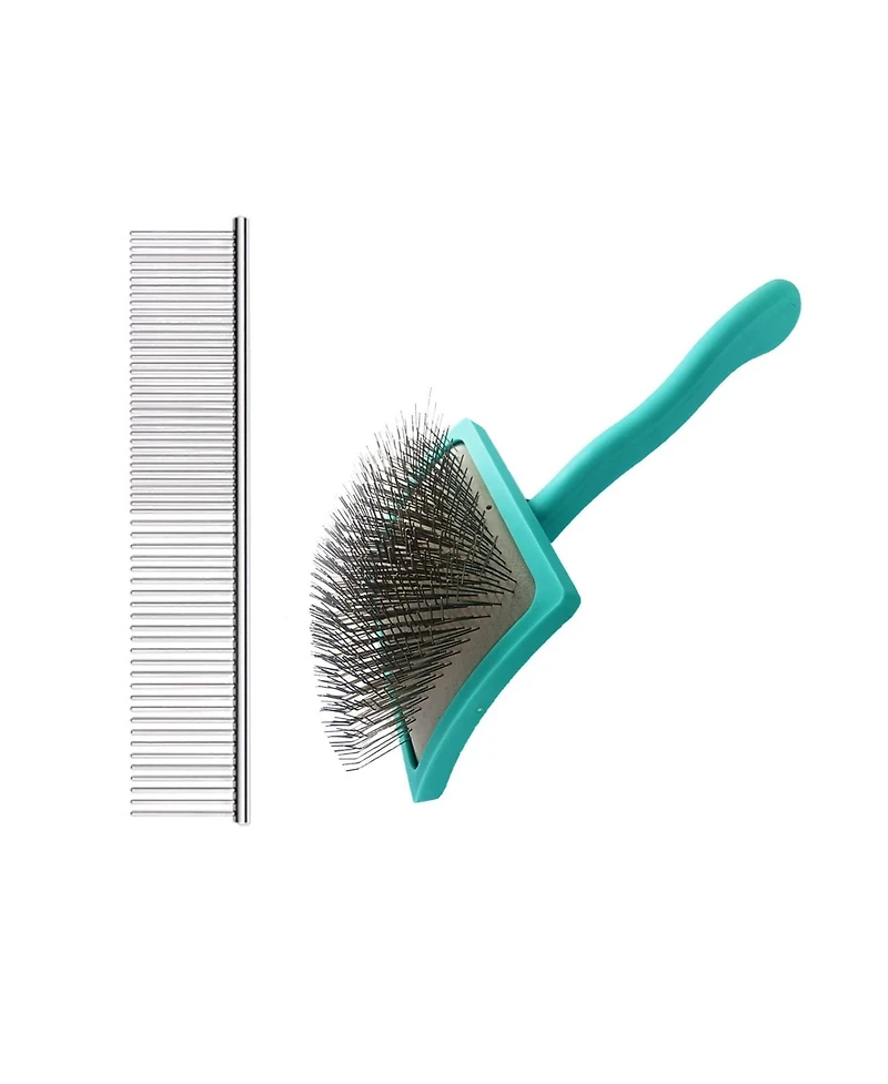 Aronkl Dog Slicker Brush Extra Long Pins Grooming Shedding Tangles Loose Hair for Medium Long Hair Dogs Cats