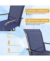 gaomon 2 Piece Outdoor Swivel Bar Chairs, Patio High Swivel Bar Stools, All Weather High Back and Armrest Patio Chairs, Outdoor Rotating BarChair